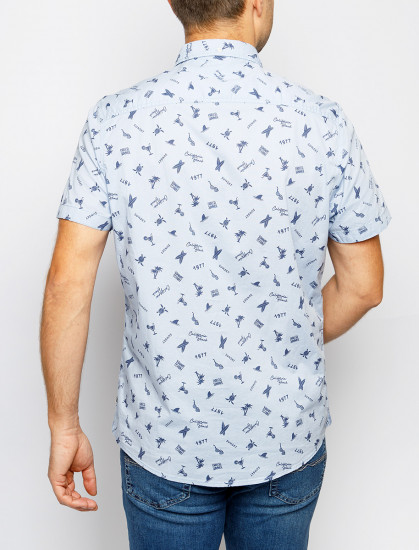 Мужская рубашка короткий рукав PIONEER 07135/000/04180/508