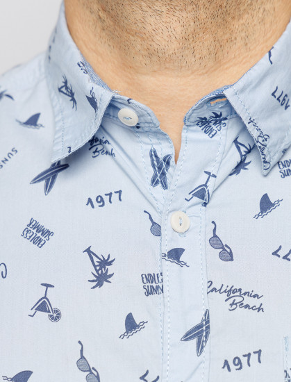 Мужская рубашка короткий рукав PIONEER 07135/000/04180/508